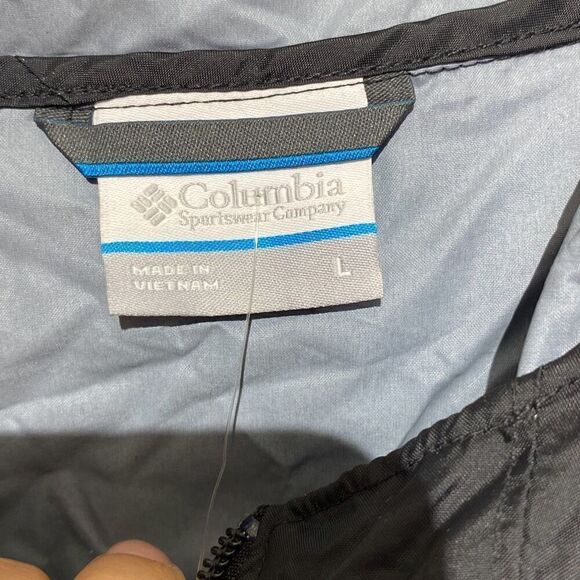 Columbia Men's Black Full Zip Drawstring Hooded Windbreaker Jacket Sz Medium NWT - Picture 10 of 11